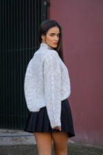 SAIA PLISSADA PRETA COM CINTO DUPLO PONTO CHIC - Image 4