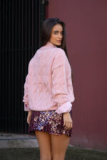 SAIA BORDO COM APLICAÇÃO DE LANTEJOULAS FLORAIS PONTO CHIC - Image 4