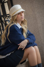 CHAPÉU CREME COM CORRENTE DOURADA RINASCIMENTO - Image 3