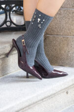 MEIAS CINZA COM APLICAÇÕES DIXIE