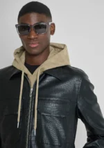 CASACO BOMBER PRETO EM EFEITO CROCO ANTONY MORATO - Image 3