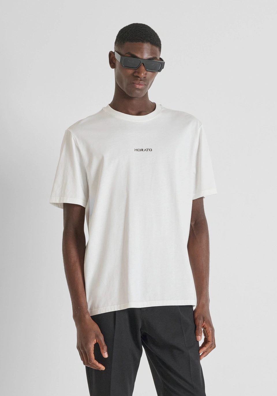 MMKS02560-FA100240-1011_01 T-SHIRT RELAXED FIT BRANCA LOGO ANTONY MORATO - Image 1