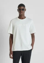 T-SHIRT BRANCA TEXTURIZADA COM LOGO ANTONY MORATO