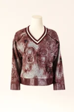 CAMISOLA DE LANTEJOULAS BORDEAUX SAHOCO - Image 10