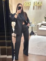 CONJUNTO CINZA COM BLAZER E CALÇA ALFAIATARIA PONTO CHIC - Image 4