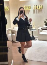 SAIA CALÇÃO PRETA PLISSADA PONTO CHIC - Image 2