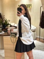 SAIA CALÇÃO PRETA PLISSADA PONTO CHIC - Image 6