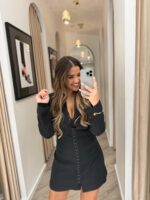 VESTIDO PRETO ESTILO BLAZER COM FECHO FRONTAL IMPERIAL - Image 5