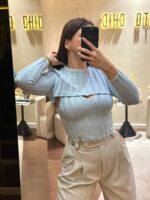 TOP TRICOT TEXTURADO AZUL CLARO SAHOCO - Image 3