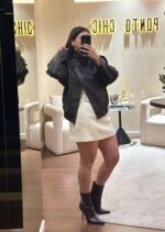 CASACO CASTANHO EM ECOPELE PONTO CHIC - Image 2