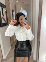 CAMISA BRANCA COM MANGAS BALÃO PONTO CHIC - Image 6