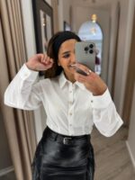 CAMISA BRANCA COM MANGAS BALÃO PONTO CHIC