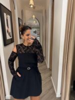 VESTIDO PRETO COM RENDA E MANGAS AMOVÍVEIS IMPERIAL - Image 5