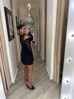 VESTIDO PRETO COM RENDA E MANGAS AMOVÍVEIS IMPERIAL - Image 3