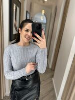 CAMISOLA DE MALHA CANELADA COM TRANÇAS CINZA PONTO CHIC - Image 4