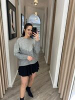 CAMISOLA DE MALHA DUPLO CINZA PONTO CHIC