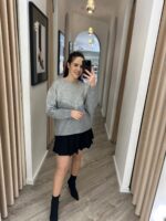 CAMISOLA DE MALHA DUPLO CINZA PONTO CHIC - Image 2