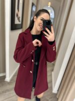 CASACO COM LAPELA CLÁSSICA E BOTÕES DOURADOS BORDÔ PONTO CHIC - Image 4