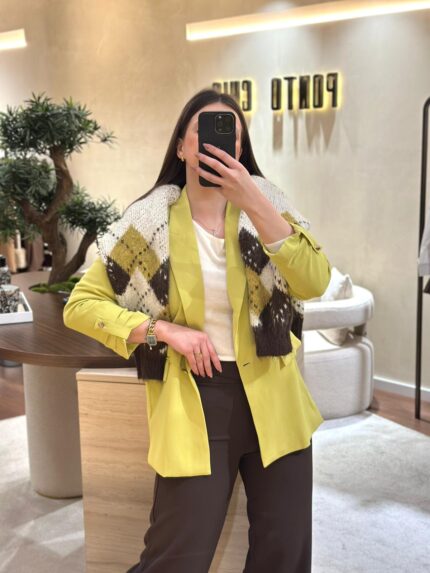 BLAZER VERDE LIMA BOTÃO DOURADO PONTO CHIC