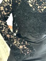 VESTIDO PRETO EM VELUDO COM TOP DE RENDA DIXIE - Image 5