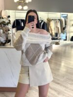 CAMISOLA DE MALHA PADRAO LOSANGOS PONTO CHIC - Image 2