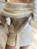 CAMISOLA DE MALHA PADRAO LOSANGOS PONTO CHIC - Image 4