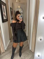 CAMISOLA CASTANHA COM PADRÃO XADREZ PONTO CHIC - Image 2