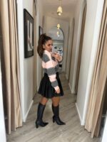 SAIA PLISSADA CINZA COM CINTO ENTRANÇADO PONTO CHIC - Image 4