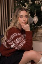 CAMISOLA DE NATAL BORDO COM RENDAS PONTO CHIC - Image 4