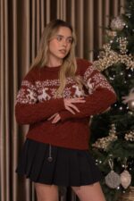 CAMISOLA DE NATAL BORDO COM RENDAS PONTO CHIC - Image 3