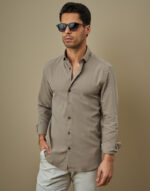 CAMISA RELAXED FIT TAUPE ZOLF