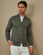 CASACO TRICOT DUPLO FECHO VERDE MILITAR ZOLF