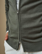 CASACO TRICOT DUPLO FECHO VERDE MILITAR ZOLF - Image 2