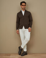 CASACO TRICOT DUPLOI FECHO CACAU ZOLF