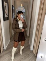 CASACO ACOLCHOADO CASTANHO COM CAPUZ PONTO CHIC - Image 3