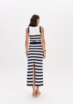 SAIA DE MALHA BRANCA RISCADA A AZUL LANÇA PERFUME - Image 3