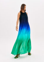 VESTIDO COMPRIDO PLISSADO DEGRADÉ COM CORDÃO LNÇA PERFUME