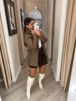 CASACO ACOLCHOADO CASTANHO COM CAPUZ PONTO CHIC - Image 2