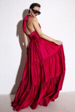 VESTIDO ROSA AURORA LONGO COM DECOTE HALTER PONTO CHIC - Image 3