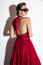 VESTIDO ROSA AURORA LONGO COM DECOTE HALTER PONTO CHIC - Image 4