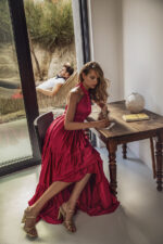 VESTIDO ROSA AURORA LONGO COM DECOTE HALTER PONTO CHIC - Image 5