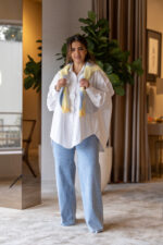 CALÇAS DE GANGA AZUL CLARO PONTO CHIC