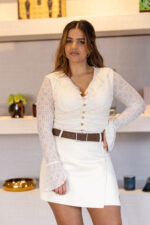 SAIA CRU COM CINTO CASTANHO PONTO CHIC - Image 4