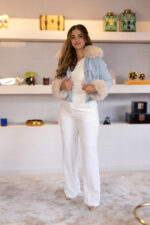 CASACO AZUL CLARO COM PÊLO PONTO CHIC - Image 7