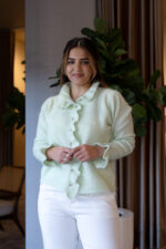 CASACO DE MALHA VERDE PASTEL COM BOTÕES DECORATIVOS - Image 4