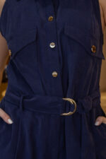 MACACÃO AZUL MARINHO SEM MANGAS COM CINTO LANÇA PERFUME - Image 5