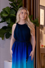 VESTIDO COMPRIDO PLISSADO DEGRADÉ COM CORDÃO LANÇA PERFUME - Image 3