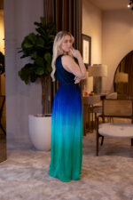 VESTIDO COMPRIDO PLISSADO DEGRADÉ COM CORDÃO LANÇA PERFUME - Image 2