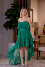 VESTIDO VERDE ASSIMÉTRICO LANÇA PERFUME