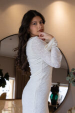 VESTIDO MIDI CRU TEXTURIZADO COM DECOTE EM V PONTO CHIC - Image 5